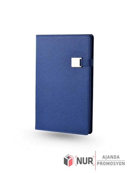 İZNİK - Metal Tokalı Tarihsiz Termo Deri Kapaklı 13x21 cm Promosyon Defter